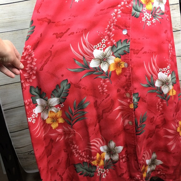 Croft & Barrow Long Red Hawaiian Dress S:16 - Picture 6 of 8